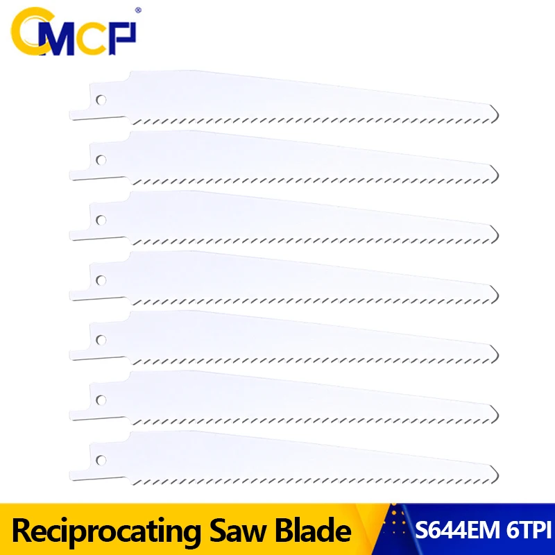 

Лезвие сабельной пилы CMCP, 150 мм (6 дюймов), лезвие для лобзика S644EM 6TPI, лезвие для джиг-пилы, стальные сабельные лезвия HCS для резки дерева