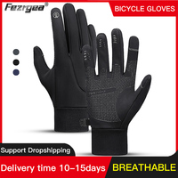 Autumn And Winter Men'S And Women'S Warm Touch Screen Thickened Anti-Cold Anti-Splashing Sports Cycling Gloves