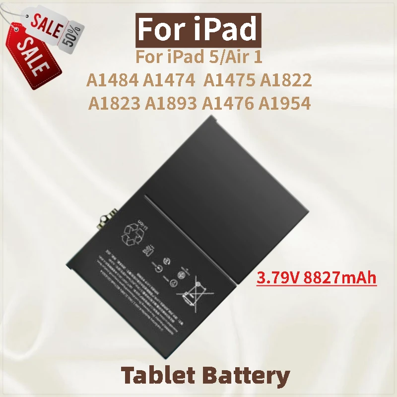 بطارية الجهاز اللوحي 3.79 فولت 8827 مللي أمبير لأجهزة iPad 5/Air 1 A1484 A1474 A1475 A1822 A1823 A1893 A1476 A1954 علامة تجارية جديدة عالية الجودة