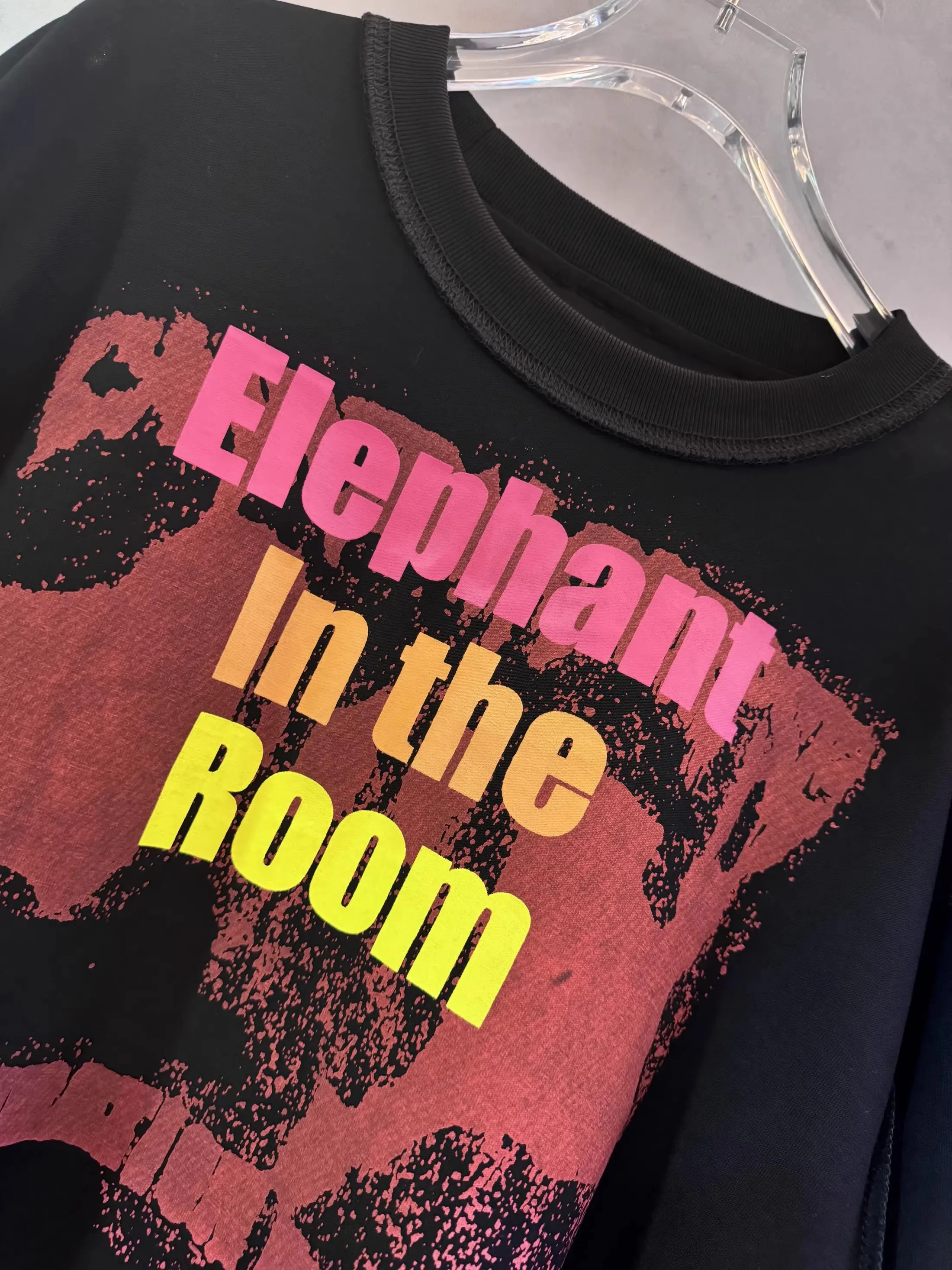 New Men marcas plus Reversible elephant in the room T Shirts T-Shirt Hip Hop Skateboard Street Cotton T-Shirts Tee Top US e31