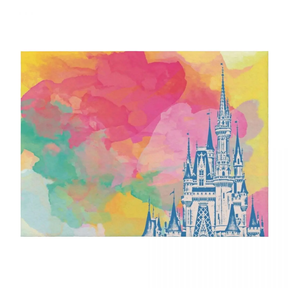 

Magic Castle Watercolor II Throw Blanket funny gift Sofa Stuffeds wednesday Blankets