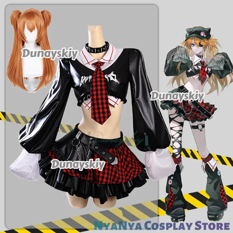 

Asuka Косплей 코스 Jenni Рок-группа Комплект Короткая куртка Мини-плед Юбка Парик Сексуальный костюм Ролевая игра Вечеринка Женщины Девушки Хэллоуин Карнавал