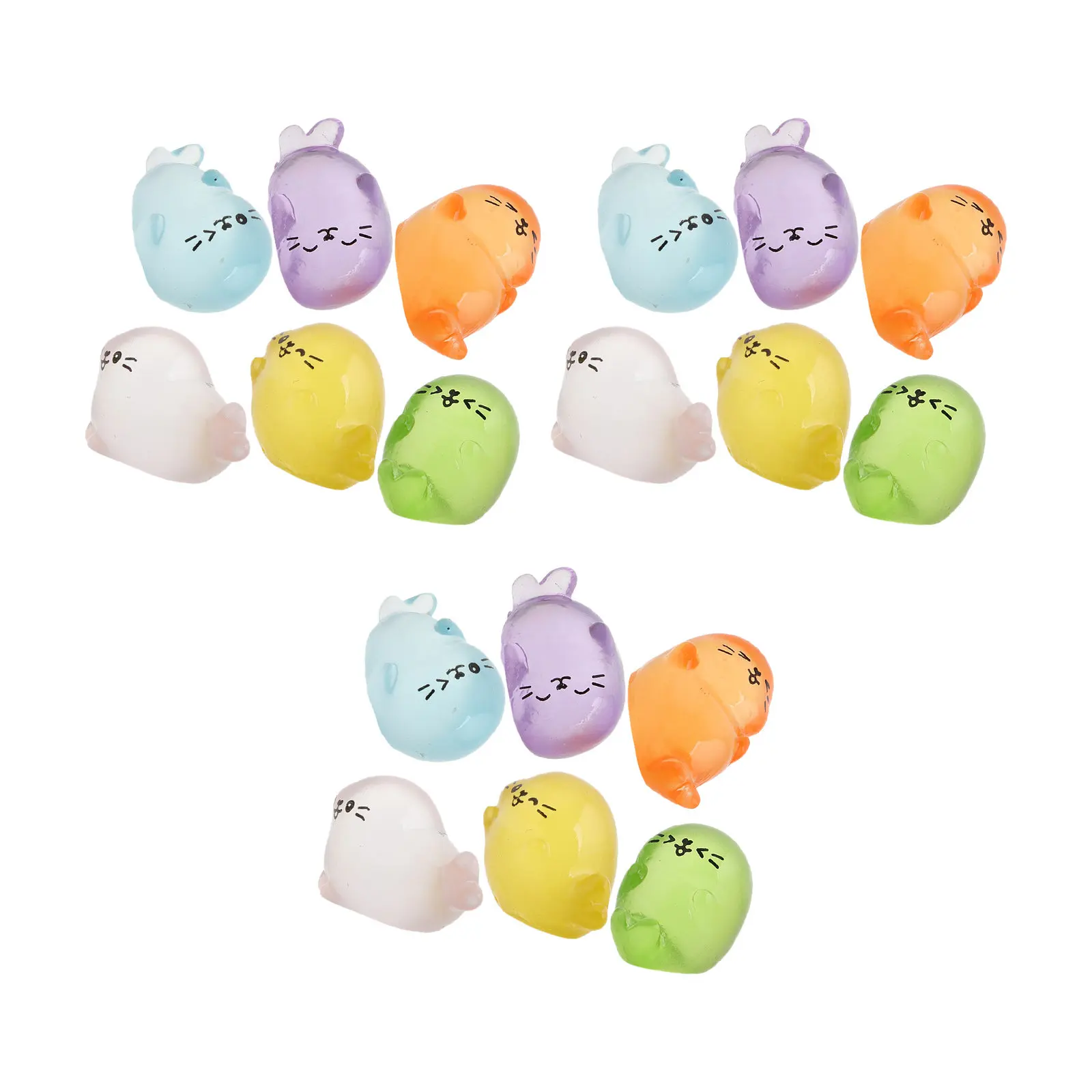 18Pcs Mini Seal Resin Ocean Animals Glow in Dark Micro Landscape Garden Decor Home Craft Small Resin Animal Ornaments