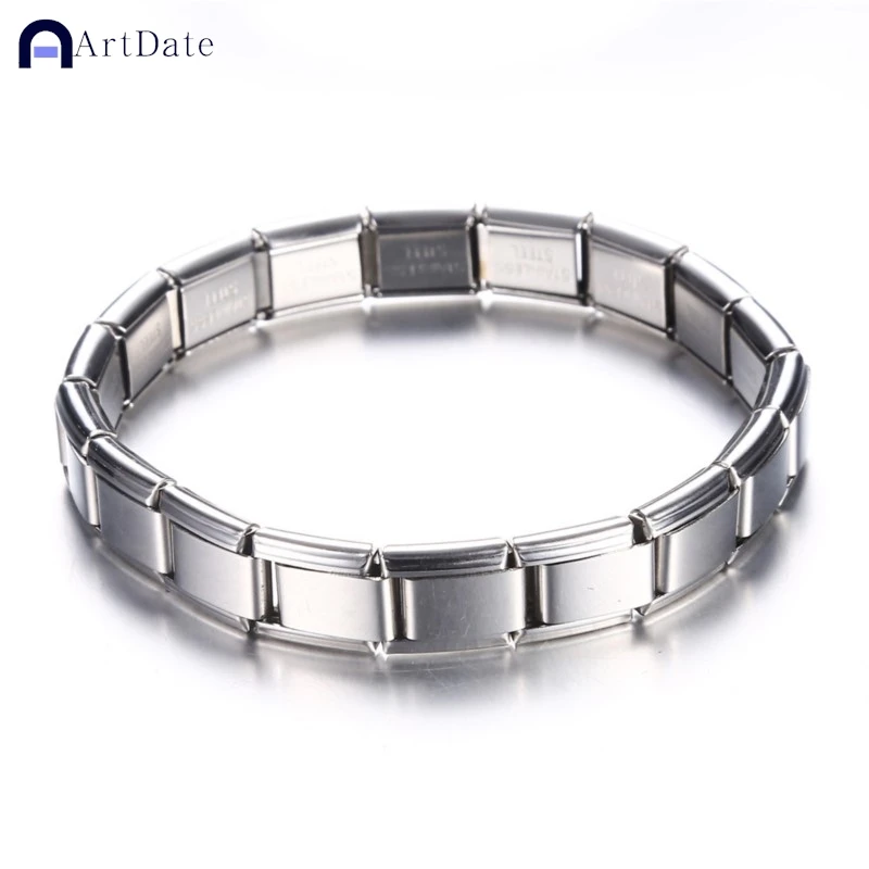 9 mm Wide Stainless Steel Bracelets Simple Trendy Style Daily Wear Silver-Color Charm Bracelet For Women On Party Unisex Style