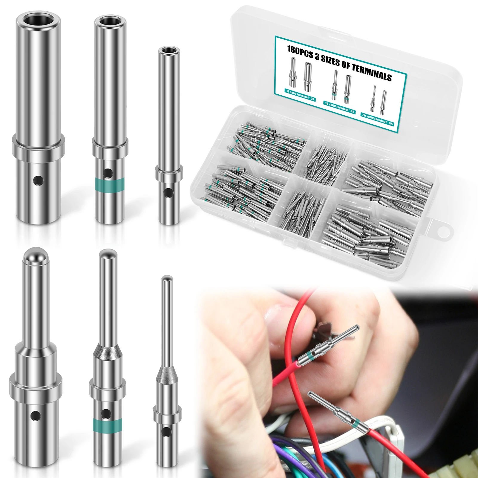 Series Stainless Steel Pin 12 16 20 DT Series Pin Stainless Steel Crimping Solid Male and Female Terminal Group Connector Pin