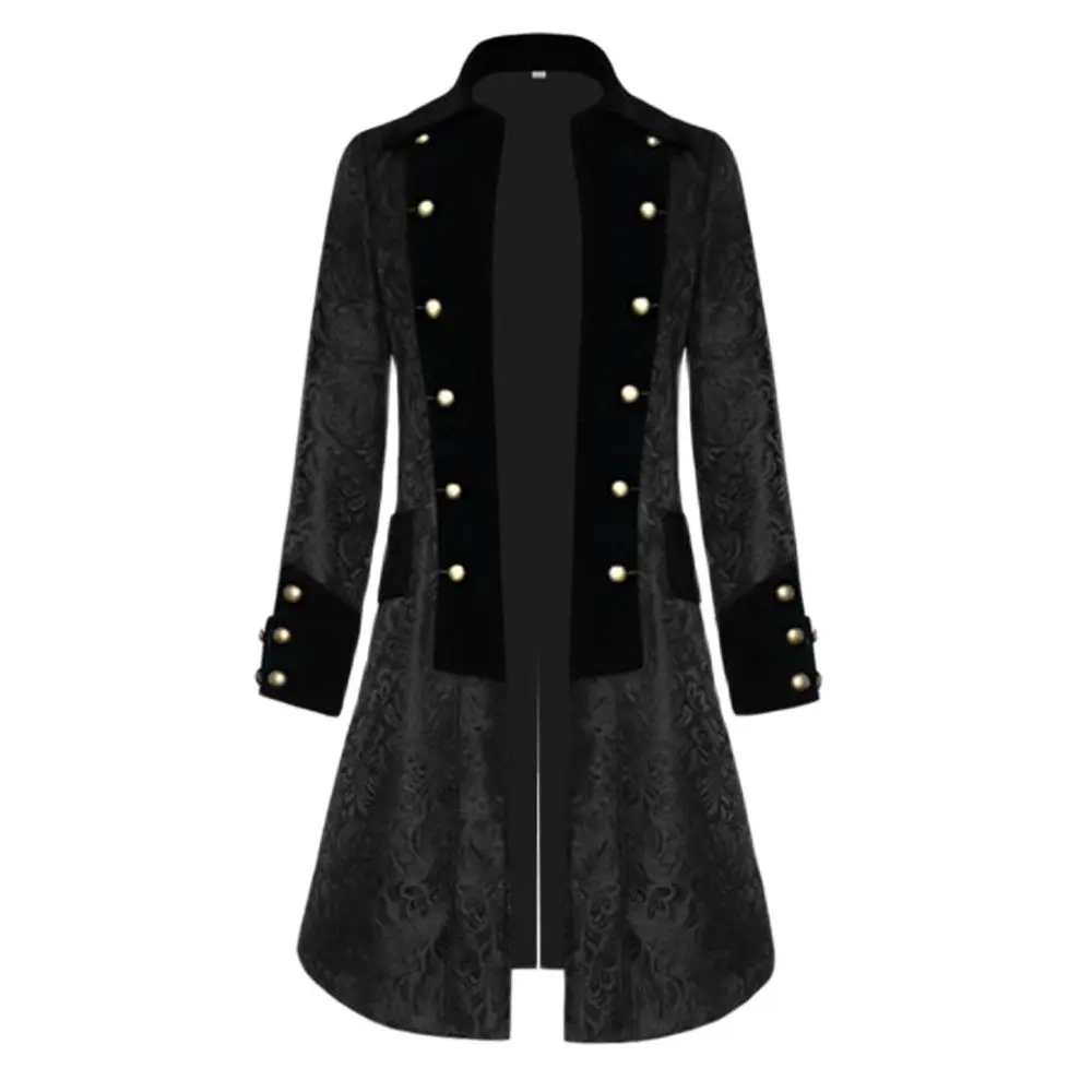 

Mens Floral Jacquard Velvet Steampunk Gothic Tailcoat Jacket Renaissance Pirate Vampire Jackets Men Vintage Victorian Frock Coat