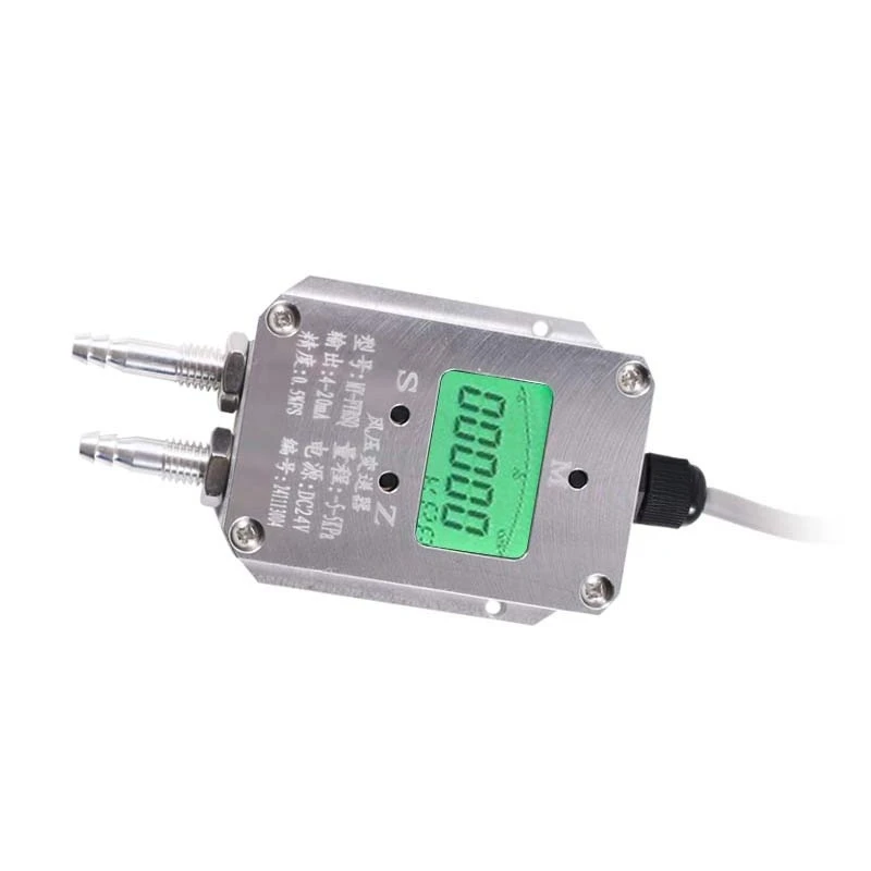 Micro Differential Wind Pressure Transmitter 4-20mA Output HVAC Air Duct Fan Pipeline Static Pressure Detection Sensor