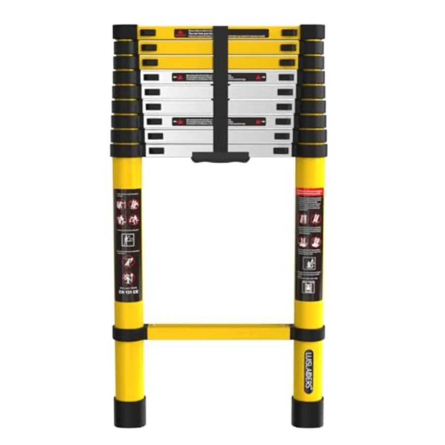

Telescoping Ladder 12.5ft Aluminum Folding Ladder for Home Outdoor Work Telescopic Multi Purpose RV Ladder Lightweight with 330