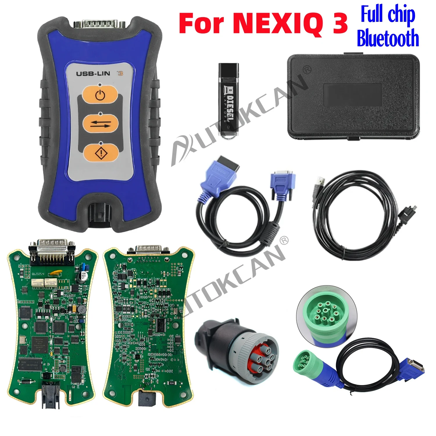 usbリンク3フルチップfornexiq-3-bluetooth搭載ディーゼル大型トラック診断ツールユニバーサルn3-obd2スキャナー