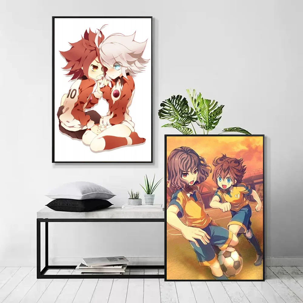 1pc Inazuma Eleven Classic Movie Poster Self-adhesive Art Waterproof Paper Sticker Coffee House Bar Room Wall Decor