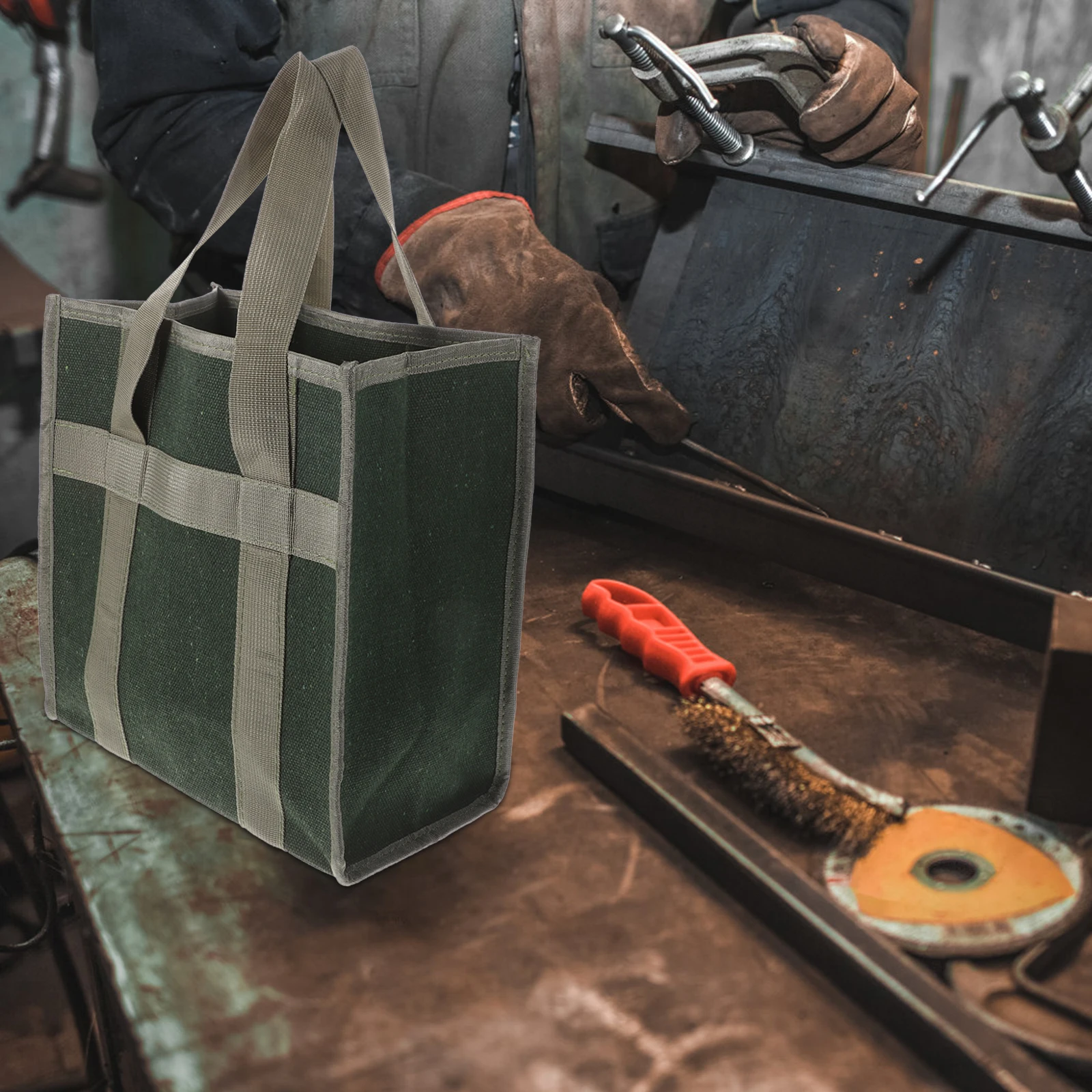 

Tool Storage Bag Portable Canvas ganizer for Men Heavy Duty Wide Open Tools Pouch Professional Practical Car Truck Garage