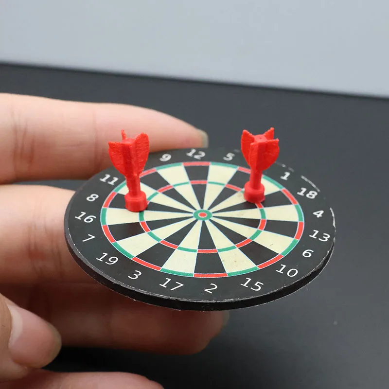 

Miniature Darts Sports Set Model Home Outdoor Scene Accessories Adhesive or Magnetic Fixation Cute Decor Little Dart Apply Game