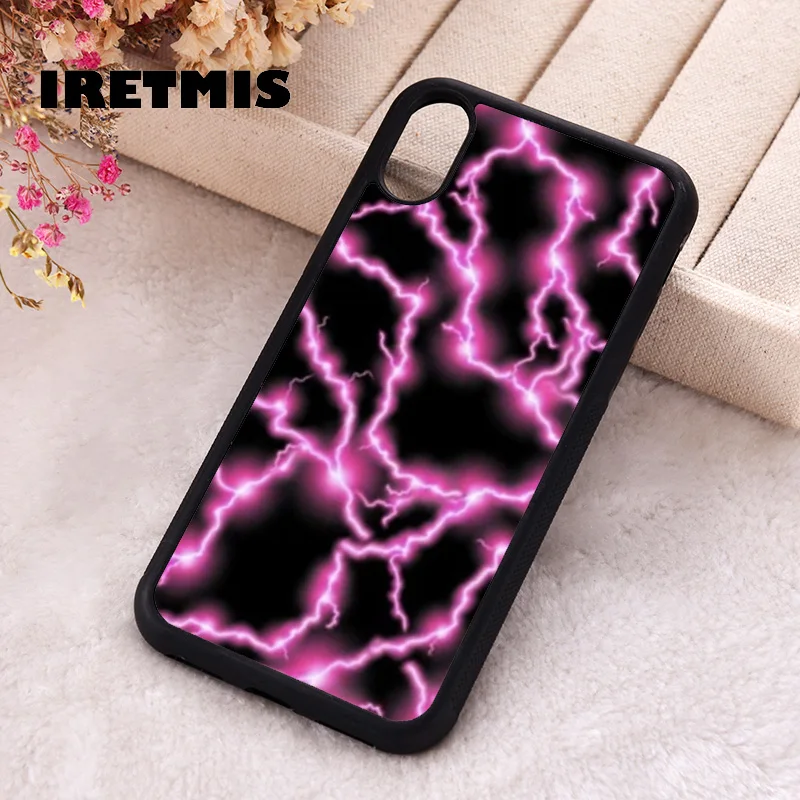 Iretmis phone cover cases for iphone 6 6S 7 8 Plus X Xs Max XR 11 12 13 MINI 14 15 Pro Rubber Silicone TPU Pink Lightning