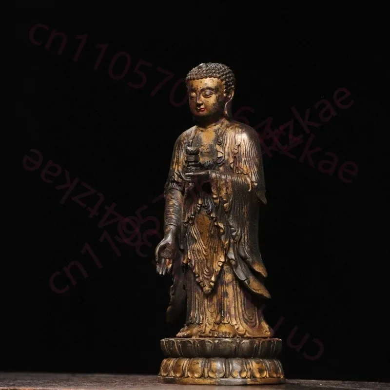 Hand-Carved Premium Bronze Shakyamuni Buddha Statue - 7.9