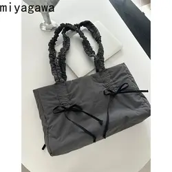 Miyagawa koreański styl 2024 nowa torba pod pachami modna kokardka składane torby Crossbody urocze torebka na ramię