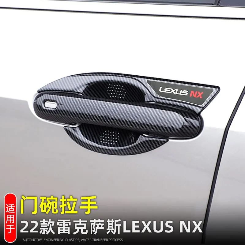 

For Lexus NX250 NX350 NX350h NX450h+ 2022 2023 2024 Carbon Fiber Door Handle Cover + Surrounds Protector Exterior Stylish