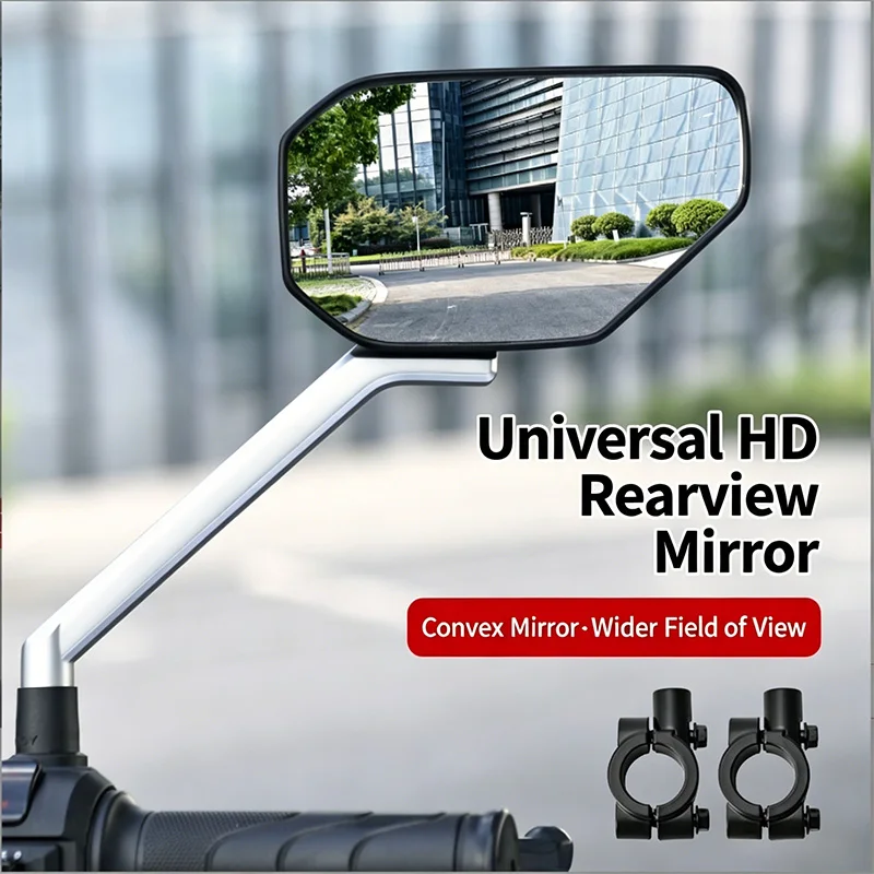 2Pcs/Set 8mm Motorcycle Rearview Mirrors, Scooter E-Bike Convex Wide Angle HD Side Mirrors, Electric Bicycle Riding Accessories