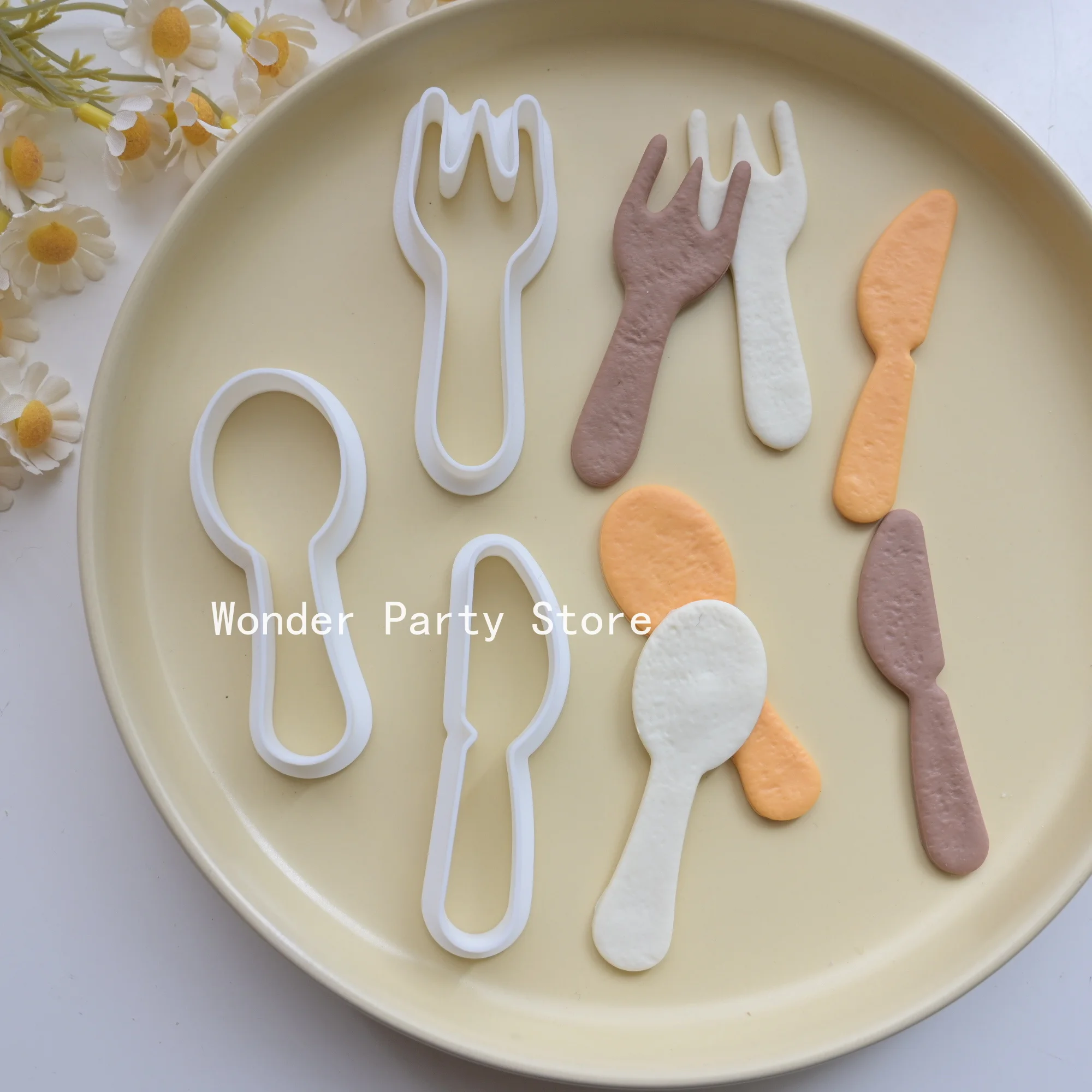 1/3pcs Fork Spoon Knife Shaped Cookie Cutter Tableware Baking Tools Cookie Mold Fondant Biscuit Cake Decorating Mould Tools