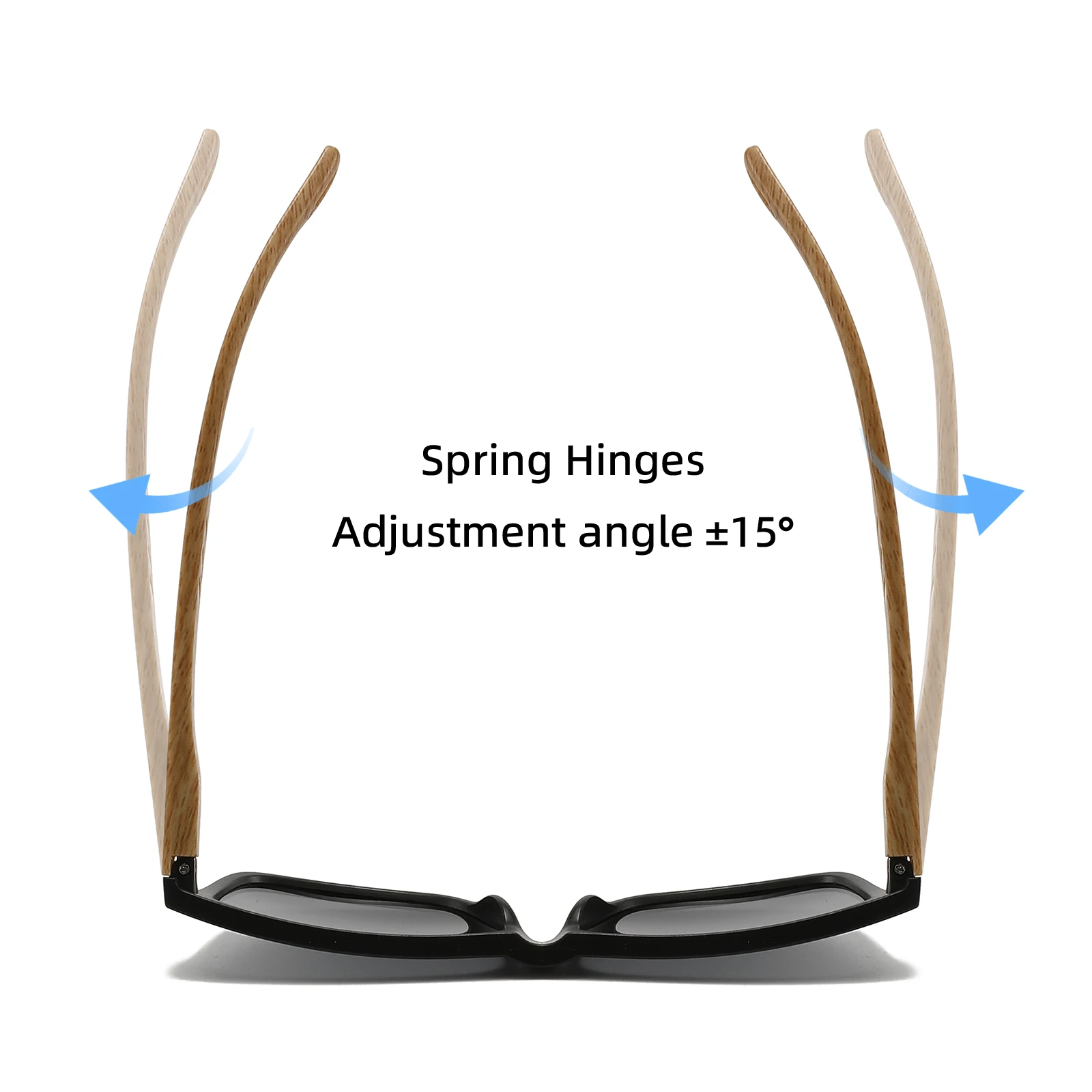 3PCS Kacamata Hitam dengan Engsel Kayu - Bingkai Persegi Retro Klasik, UV400 Unisex Nyaman Dipakai untuk Kegunaan Sehari-hari Kasual