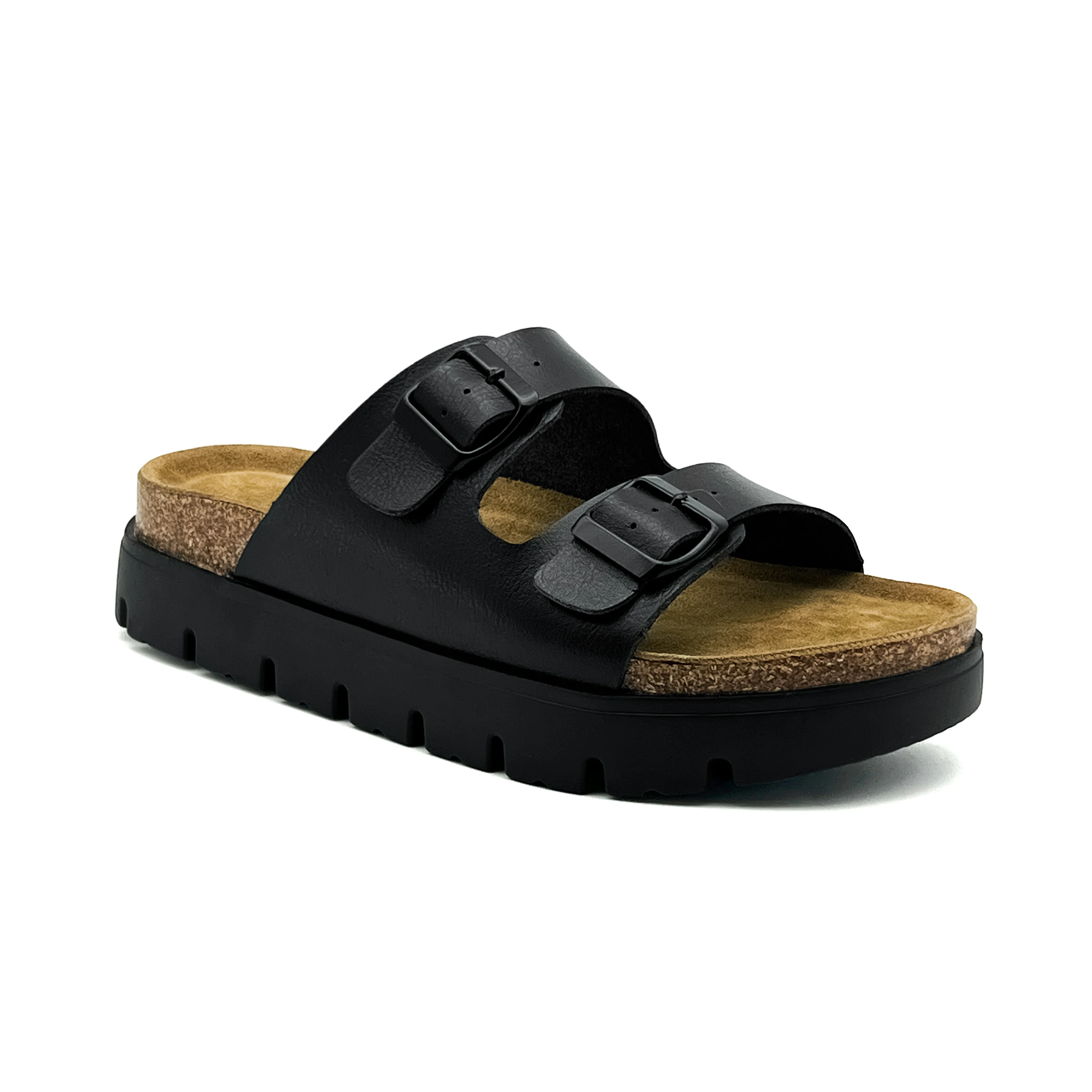 Sandalias de Plataforma con Plantilla de Corcho para Mujer y Hombre, Soporte de Arco, Espuma Viscoelástica, Hebilla Doble Ajustable, Antideslizantes, para Playa y Verano
