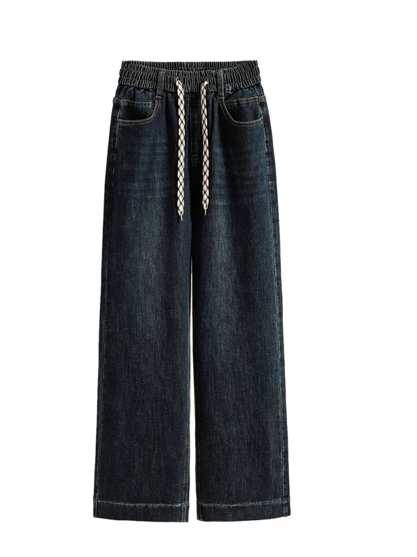 Loose High Waist Wide Leg Jeans Slim Fit Casual Straight Cut Trousers for plus Size Women Autumn New Style Comfortable Jeans view 5