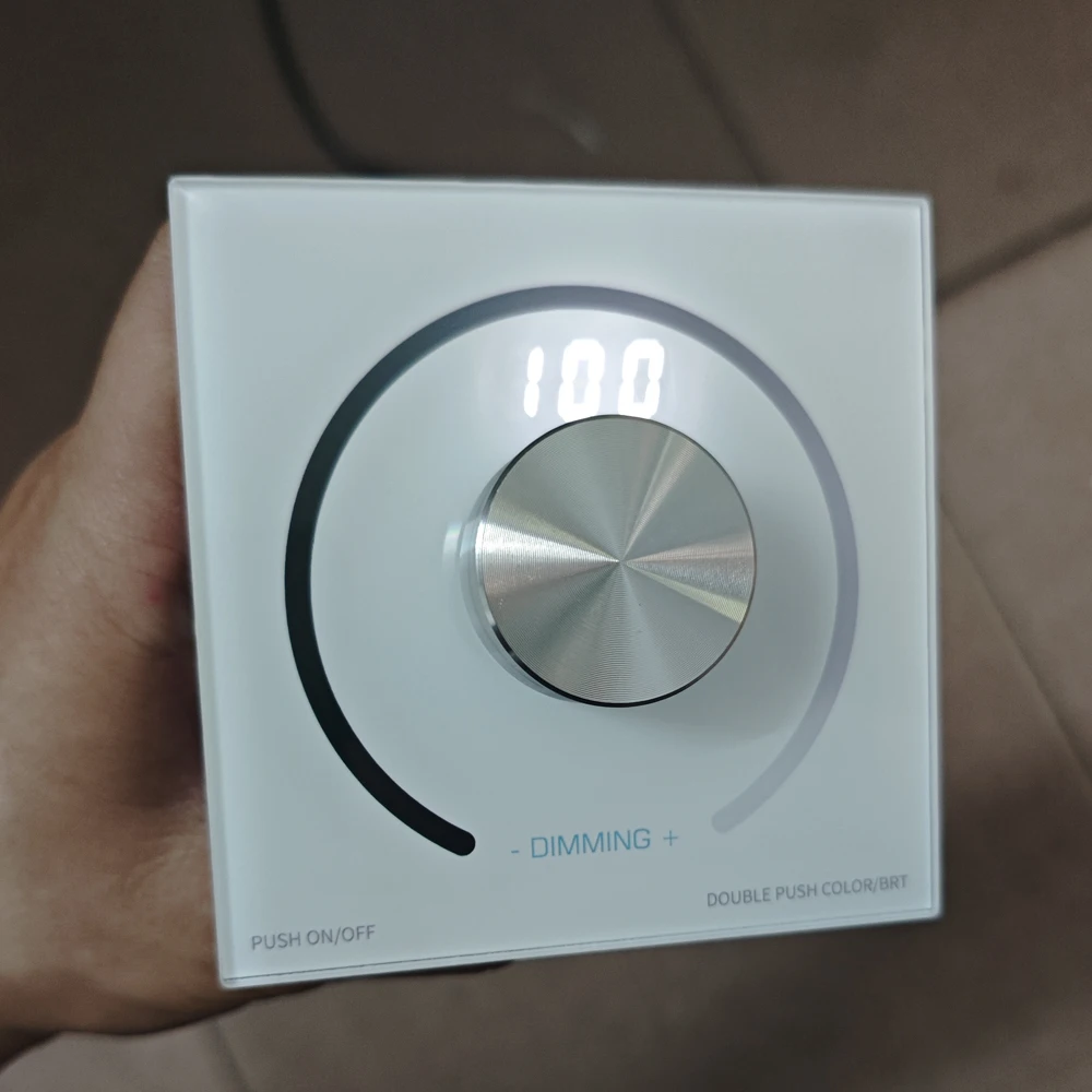 Led Strip Dimmer DC12V-24V Rotary Panel Manual Knob Wall Mounted PWM Dim 5050 3528 Single Color Tape Dimming