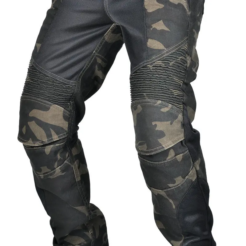 2025 New Men Motorcycle Outdoor Riding Rider Camo Jeans Equipment Protective Gear Road Racing Stretch Multi-Color Optional Pants