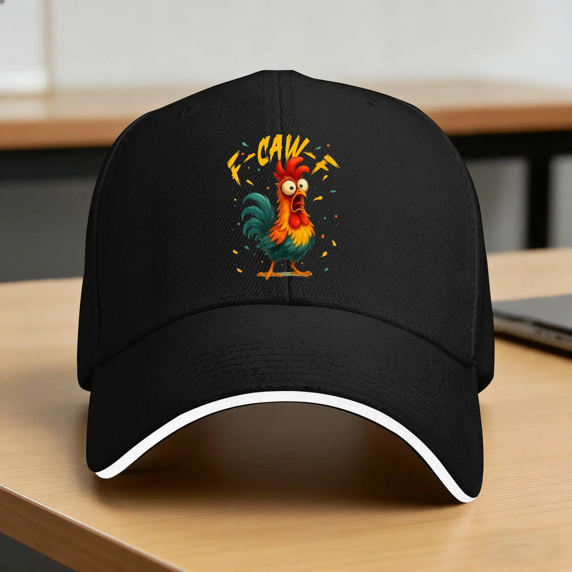 F Caw F Rooster Funny Bird Fcawf Chicken Whisperer Fawk Off Baseball Cap Outdoor Gym Sunscreen Hip Hop Hats Couple Snapback Cap