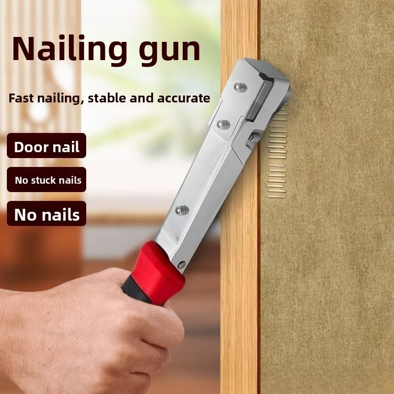 Heavy Duty Manual Hammer Staple Gun Universal Woodworking Nailer Picture Frame Door Installation Tool