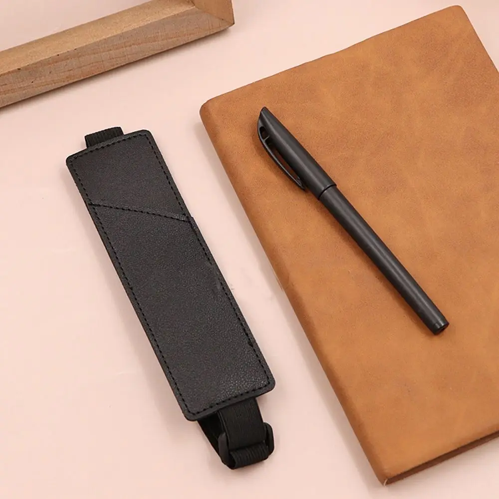 Adjustable Notebooks Pen Holder Accessories Office Elastic Notebooks Pencil Sleeve Leather Detachable Planners Pencil Pouch