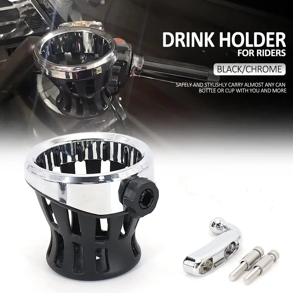 

Motorcycle Handlebar Mounted Drink Cup Driver Drink Cup Holder for Harley Road King Electra Glide Sportster Dyna Softail 1996-UP
