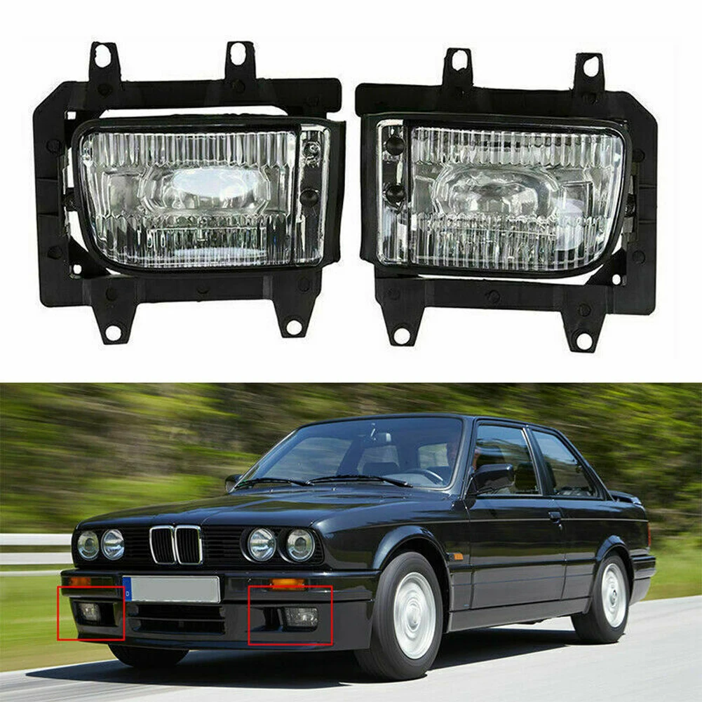 2Pcs Car Fog Lamps Front Bumper Daytime Running Lights DRL Headlamp For 3 Series E30 82-94 (No Bulb) 63171385945 63171386049