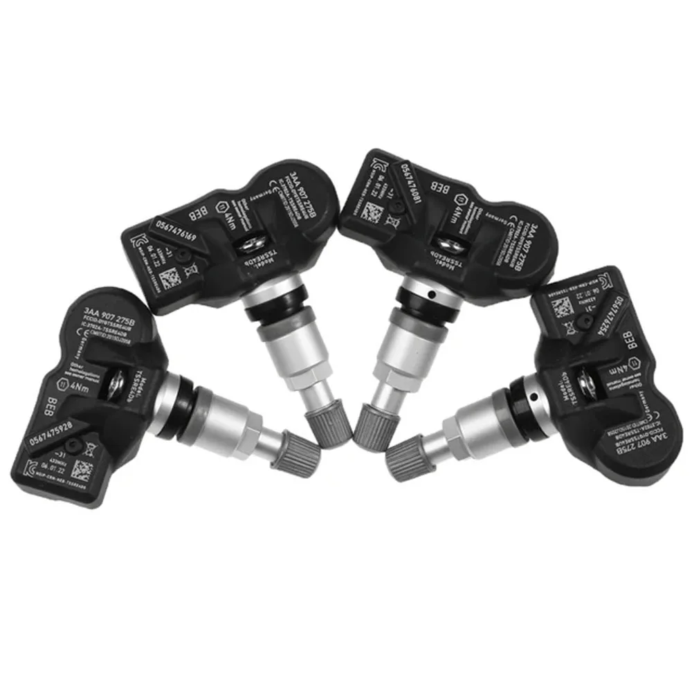 4Pcs Tire Pressure Sensor 3AA907275B 433MHz For Volkswagen CC 2011-2016 TIGUAN 2007-2018 PASSAT 2008-2014 TOURAN 2015-