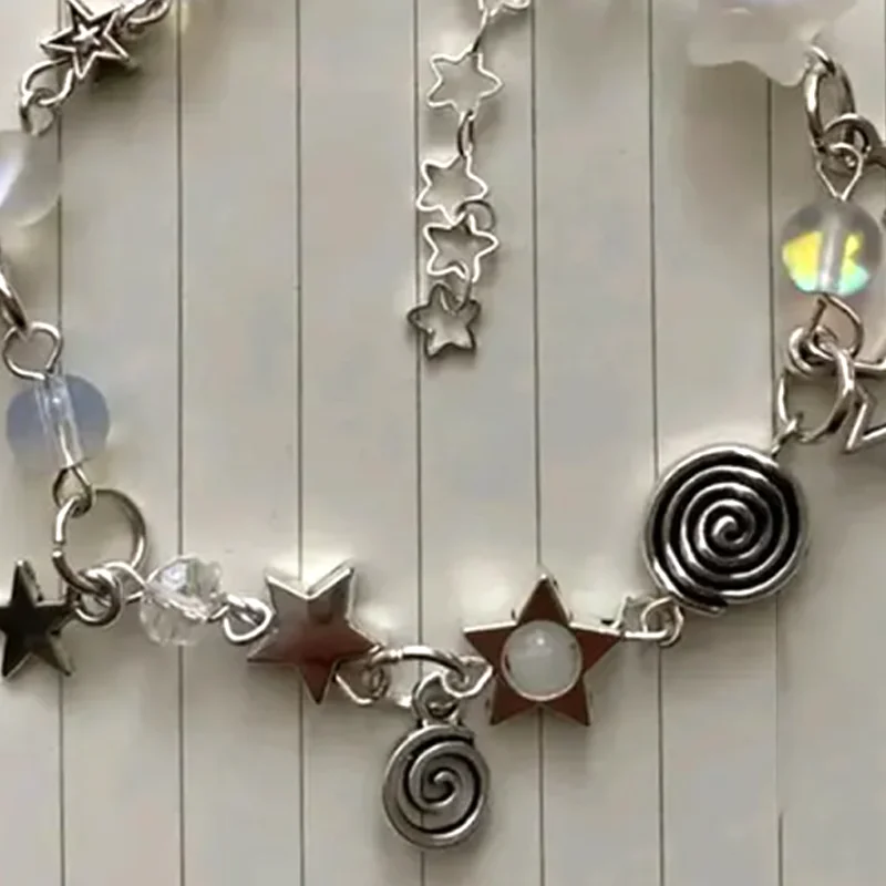 Handmade No. 8 ball star beaded dice bracelet coquettish y2k gothic bracelet