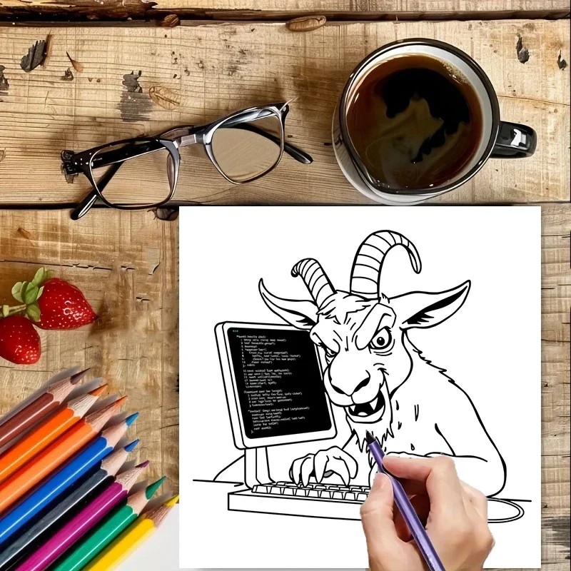 Libro para colorear de animales de oficina para adultos |   Libro para colorear de 28 páginas, material de dibujo para Navidad, Acción de Gracias