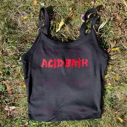 Acid Bath Vintage Y2k 90s sweetheart Harajuku Tank Top Gothic Graphic Black Rock hiphop Sleeveless Streetwear Punk club slim top