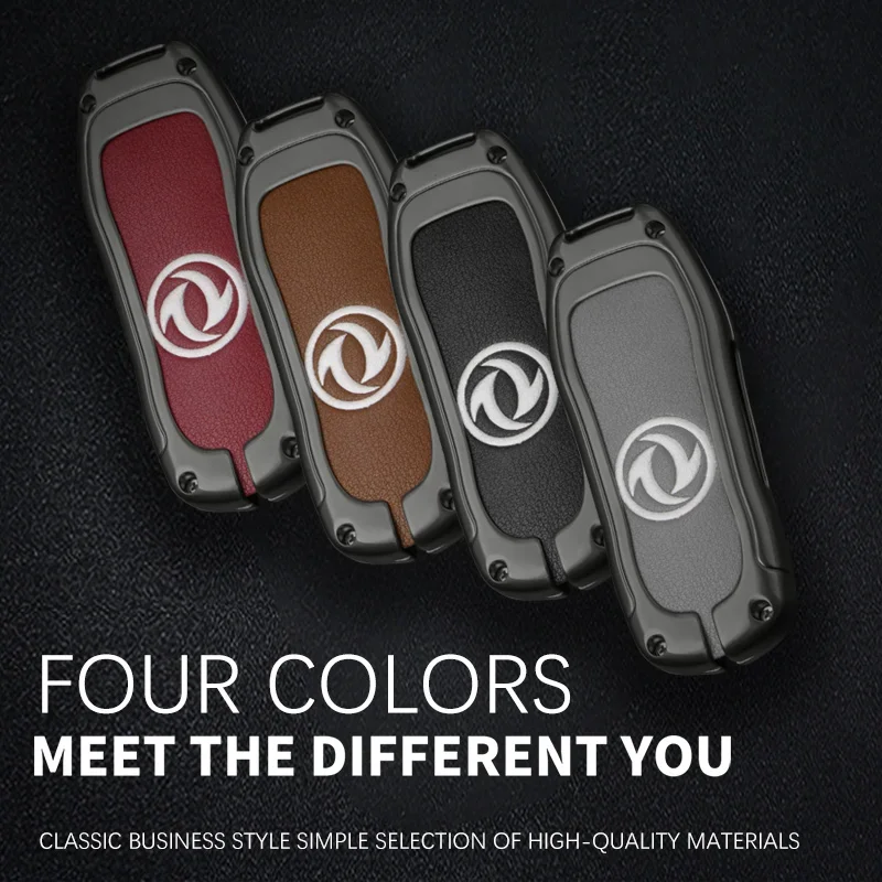 Alloy Leather Car Remote Key Case Cover Shell Fob for Dongfeng Fengguang DFSK Glory 580 Fengon Ix5 Ix7 Seres 3 5 Sf5 2021-2024
