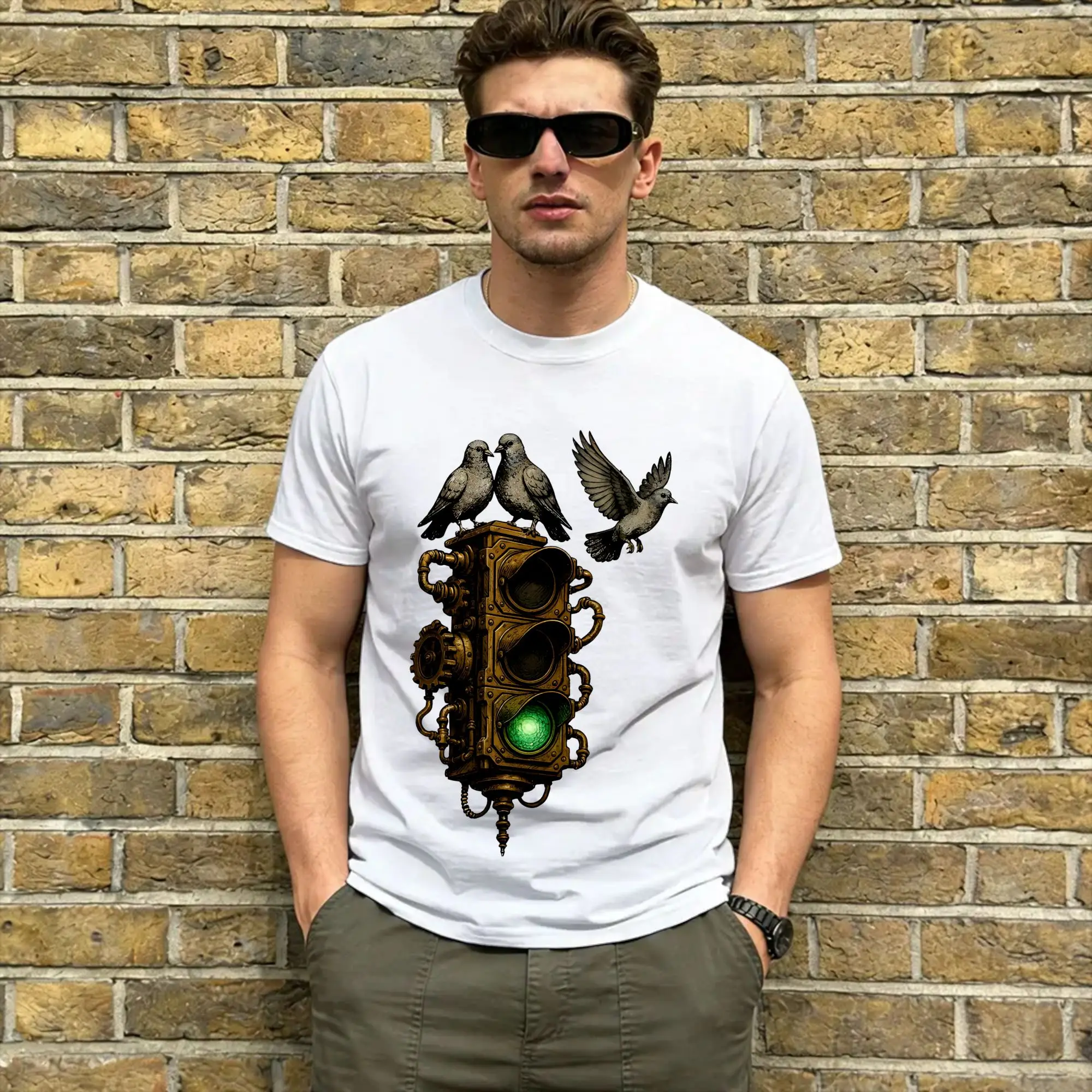 R-RUSH Men T Shirts Fifty Something  Funny Tees Short Sleeve Crewneck T-Shirt 100% Cotton Unique Clothing