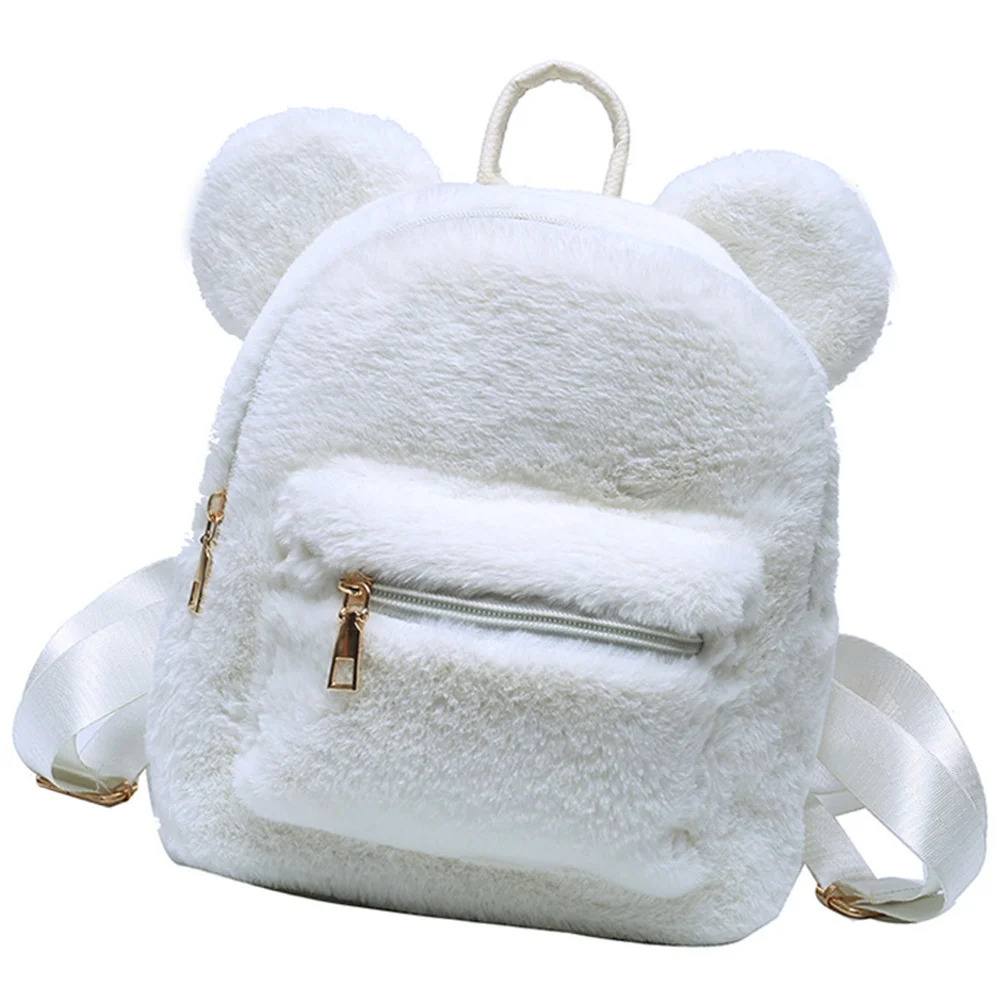 

Creative Bear Ear Backpack Cute Cartoon Pattern Multifuntion Shoulder Backpack Casual Travel School Book Bag Large Capacity