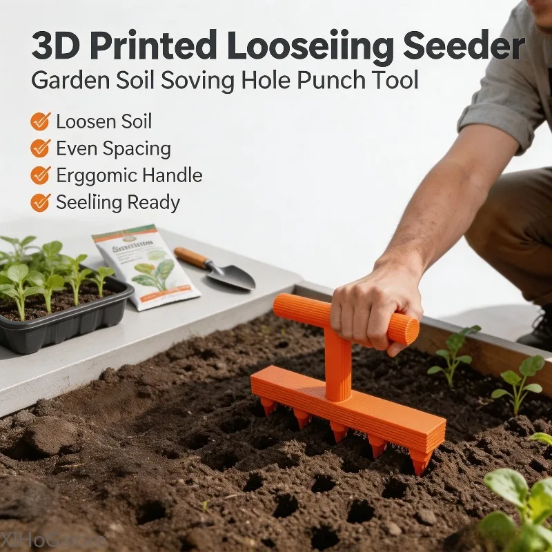 3D printed Multipurpose Gardening Hole Punch Seeder Household Vegetable Flower Seedling Puncher For Balcony Garden Sowing Tool