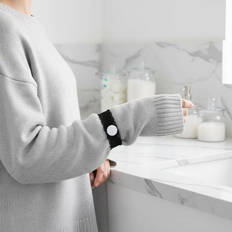 Shirt Sleeve Holders No Drill Non Slip 2/4Pcs Adjustable Elastic Sleeve Shortening Bands for Wedding Guest Outfits