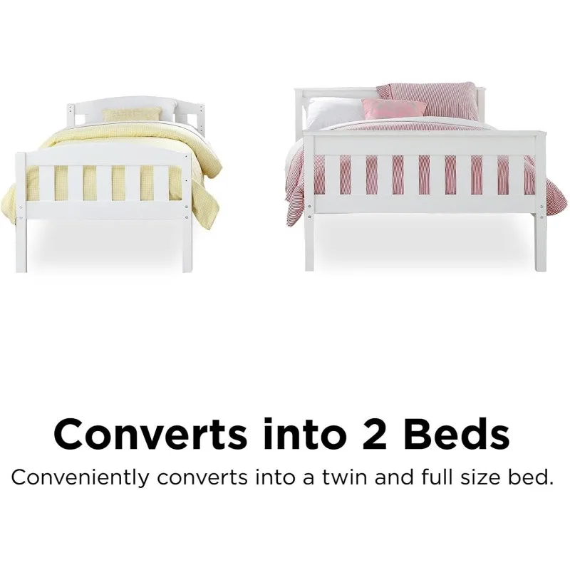 Litera de madera Convertible, marcos de cama apilables y desmontables para niños y adolescentes, con escalera en ángulo, barandilla alta