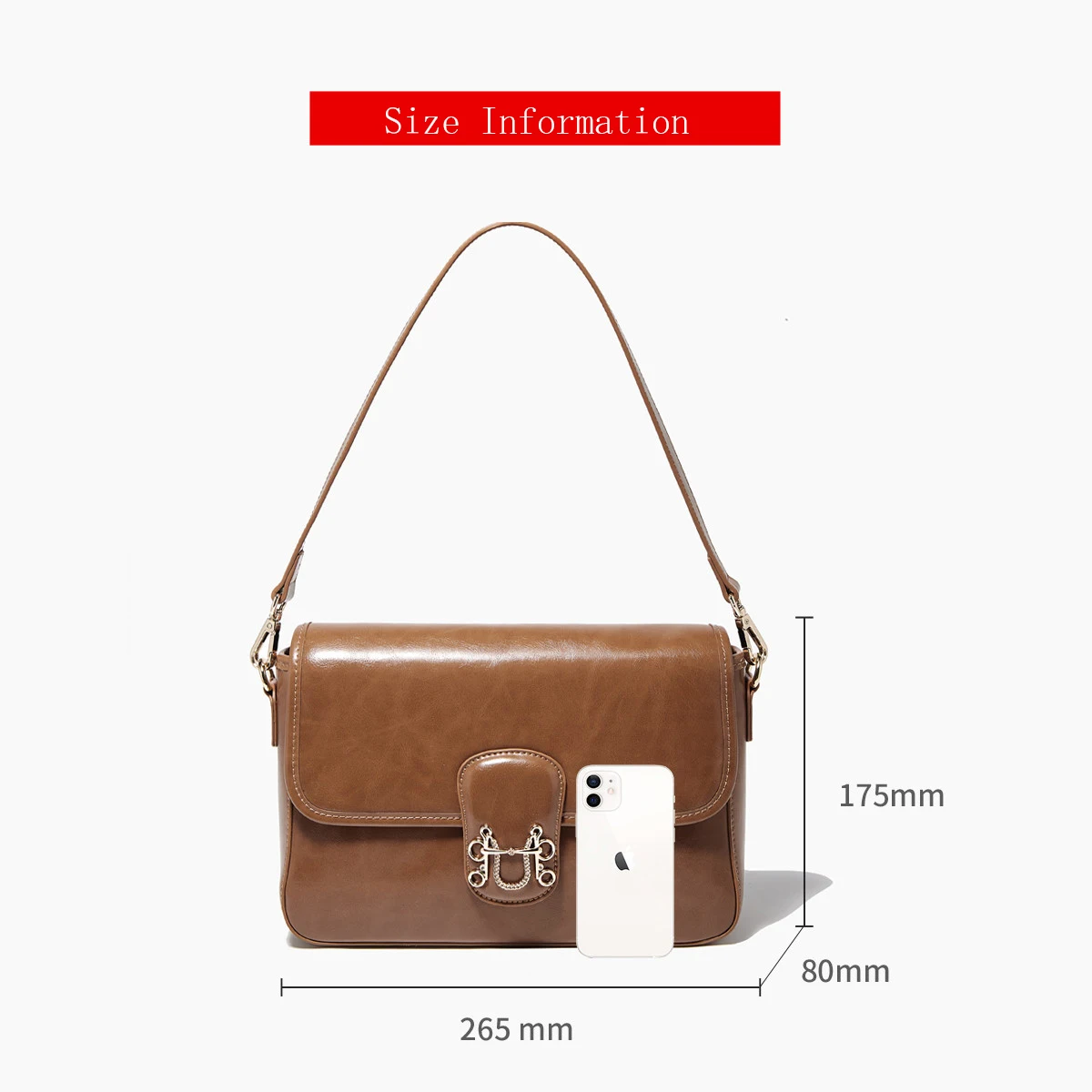 Split Leather Women's Crossbody Bag - Retro Flap Shoulder Purse