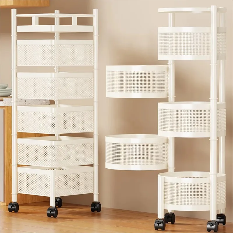 trolley rack removable snacks multi-layer rack kitchen multi-functional rotation