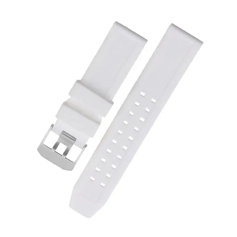 23mm Silicone Watch Strap for Luminox Military 7251 3050 Watch Band Silver Black Buckle Waterproof Bracelet Accessories