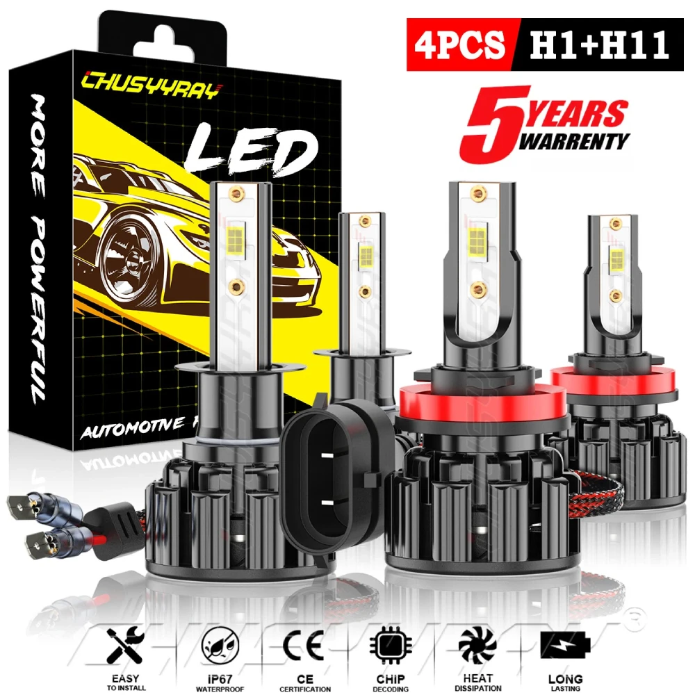 

H1 H11 LED Headlight For Hyundai Elantra 2012-2013 Canbus 1:1 Same Size Hi/Low Beam Bulbs 6000K 100000LM 500% Super Bright White
