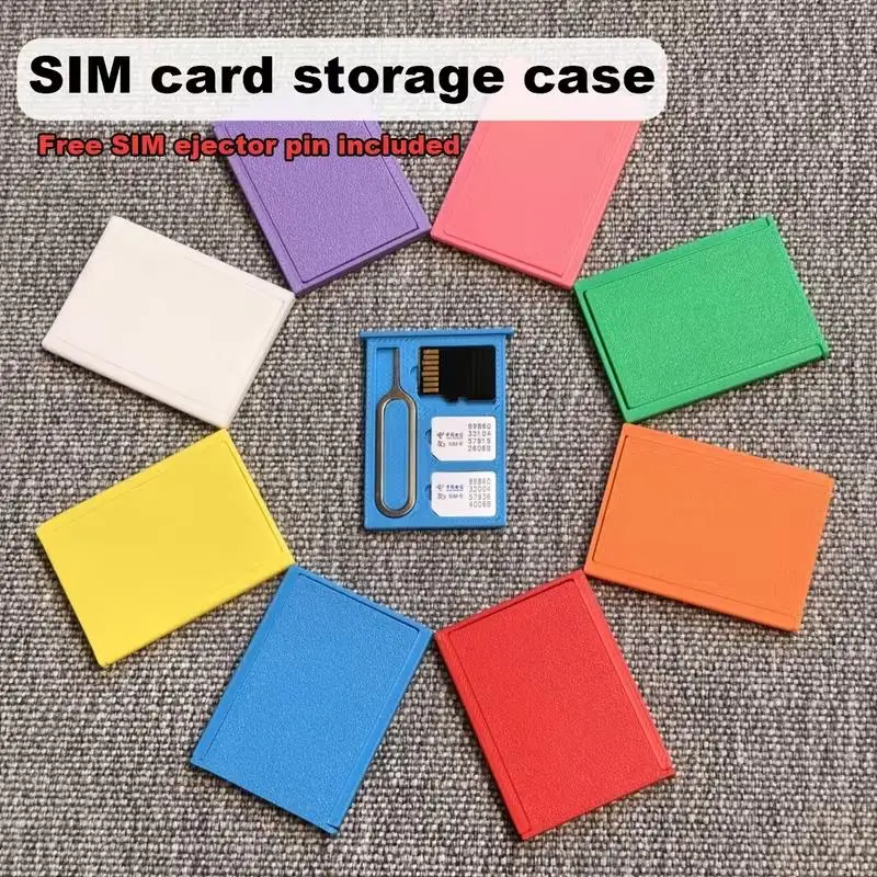 2/4pcs random Portable SIM Card Storage Box – Mini, Shockproof & Dustproof Case for Phone Memory Cards