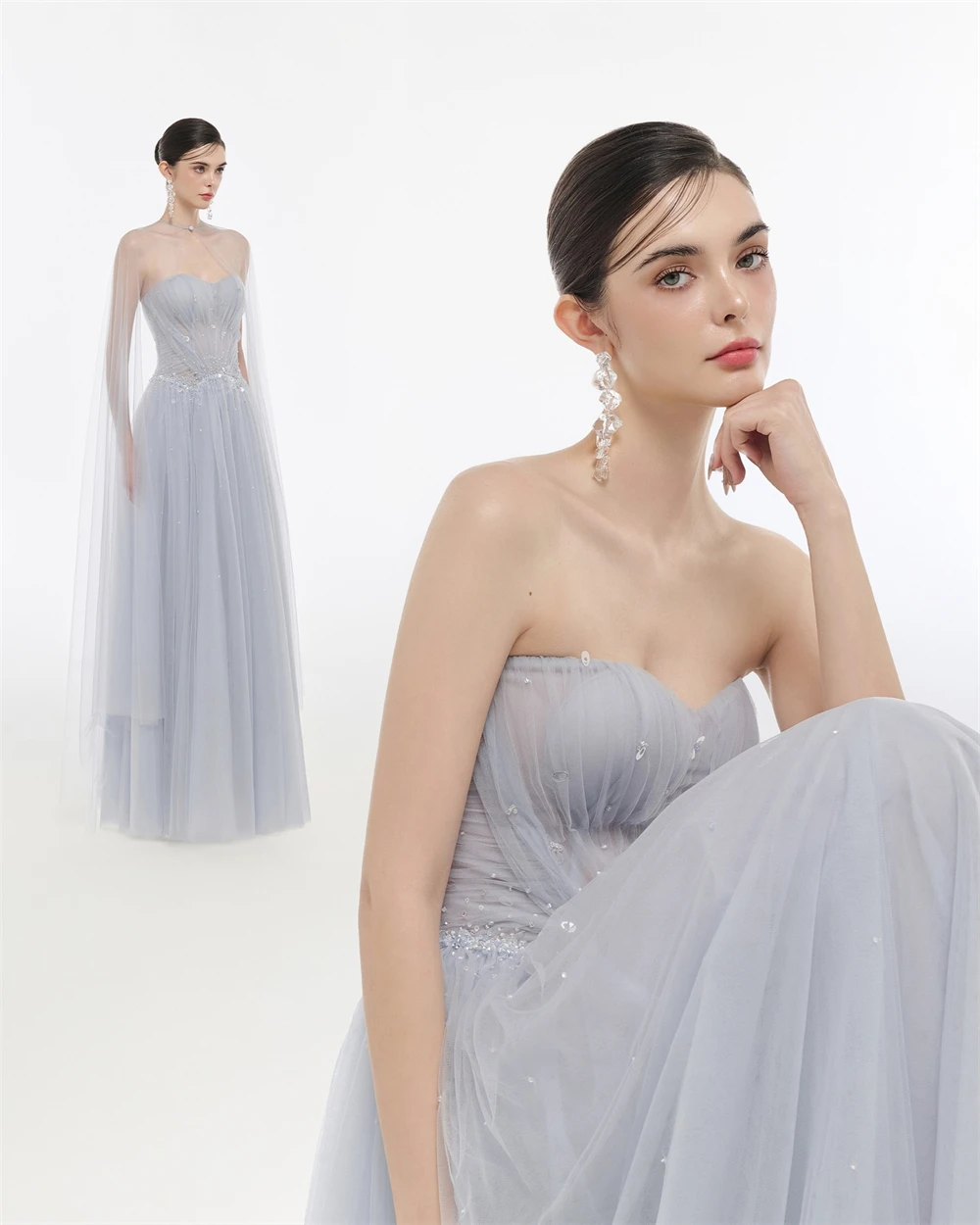 

Customized Classic Tulle Evening Dress Formal Sweetheart Sleeveless Homecoming Dress Luxury Sweep Train Special Occasi
