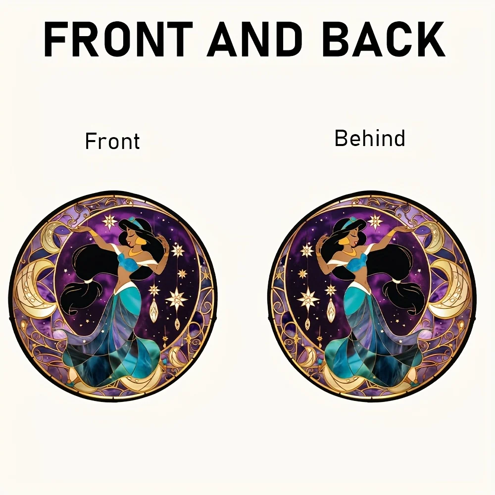 علاء الدين ياسمين Suncatcher - نافذة زجاجية ملونة من الأكريليك النابضة بالحياة معلقة للمكتب والمنزل والمطبخ وديكور الحديقة - عيد الأضحى #5