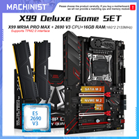 MACHINIST X99 MR9A PRO MAX Motherboard Set LGA2011-3 Xeon E5 2690 V3 CPU and DDR4 32GB memory Kit NVME M.2 SATA Four channels